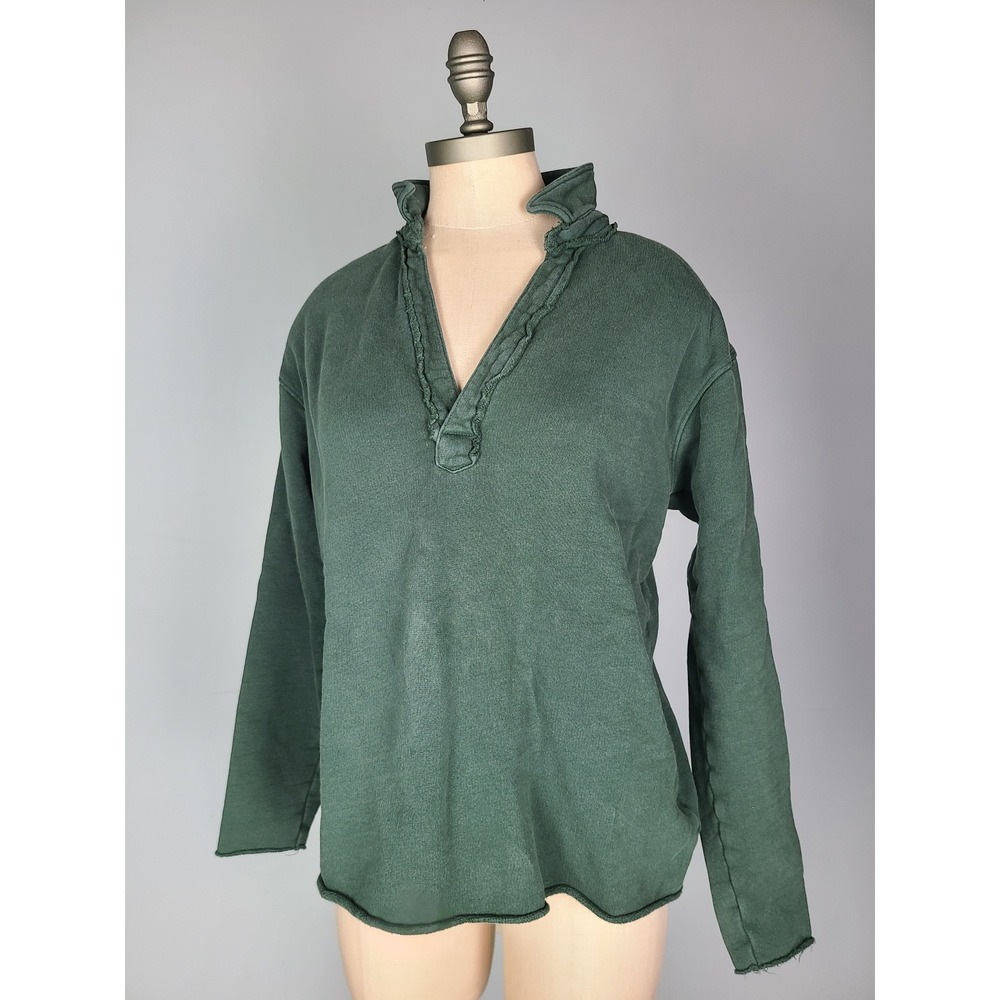 Frank & Eileen S Patrick Henley Top Triple Fleece Rosemary Green Elevated Basic